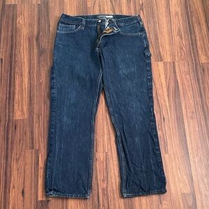 Carhartt Men's Dark Blue Relaxed Fit Straight Jeans